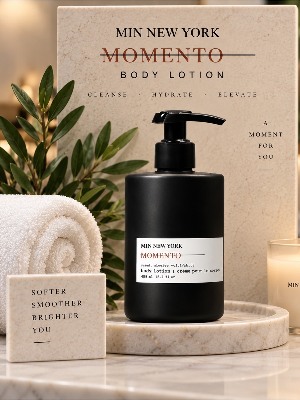 MiN New York, Momento Scent Stories Body Lotion 10.1 fl oz 300 mI Luxury Amenity
